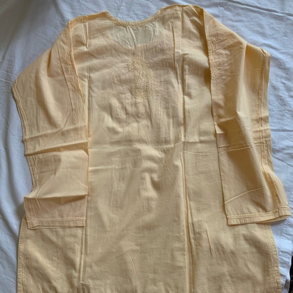 Tunic Kurta Woman’s Top Hand Embroidered 100% Cotton Paisely Print - Picture 5 of 10